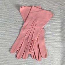 Vtg Dent's Nyvelda Sueded Nylon Ladies Gloves Light Pink Size Sm/Med 7.5 England
