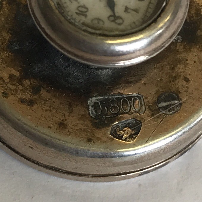 Antique French Solid 800 Silver Buttonhole Watch … - image 3