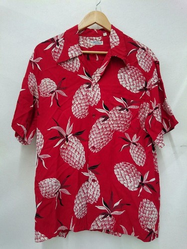 Sun Surf Camisa Hawaiana Aloha Piña Rayón Rojo Talla L Usado De Japón | eBay