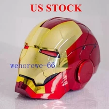 US!! Iron Man MK5 1:1 Helmet Wearable Voice-control Golden Mask Cosplay AUTOKING