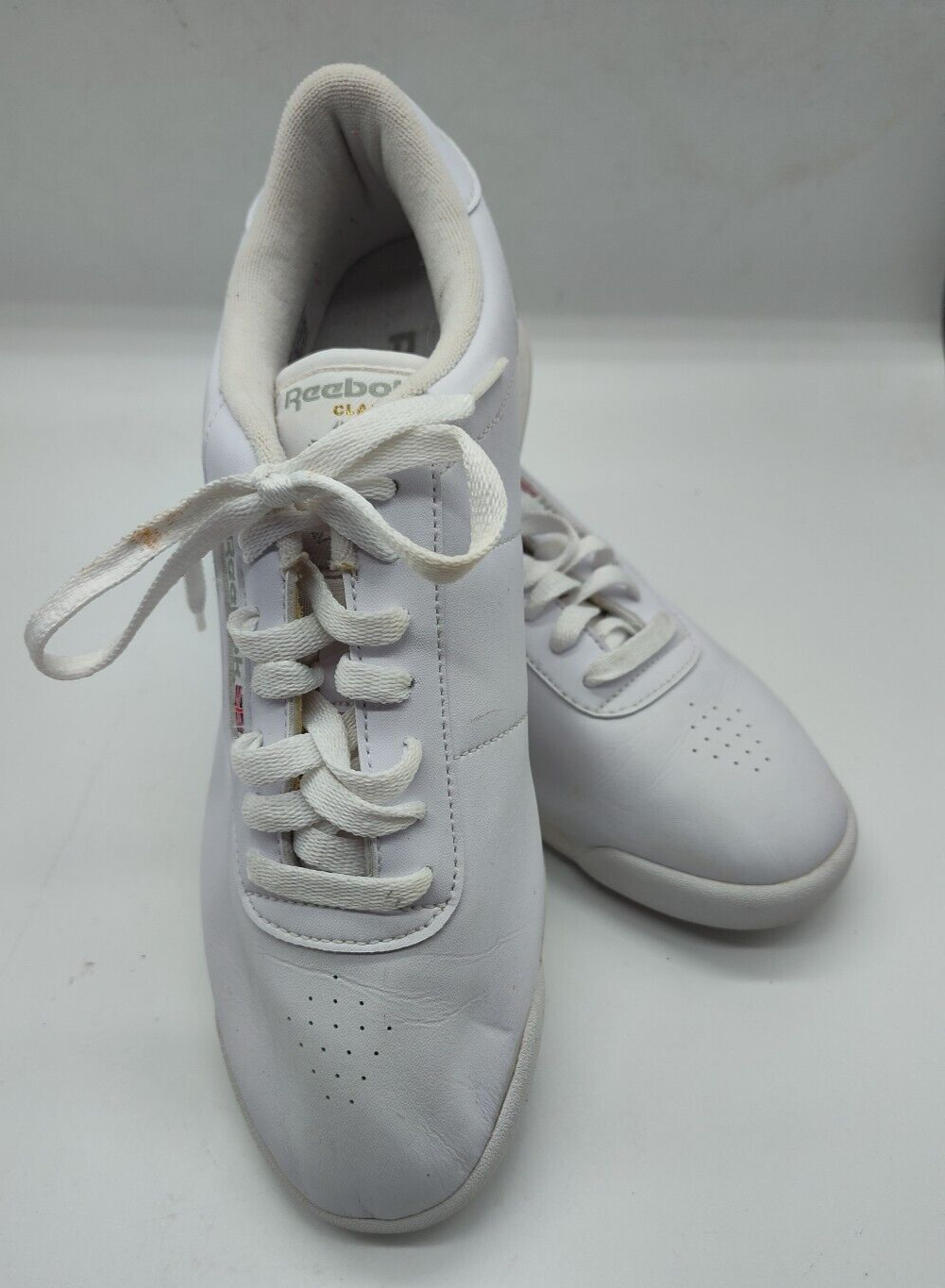 Reebok Womens Princess Walking Shoes CLASSIC White Size 8.5 Leather Lace-up-image