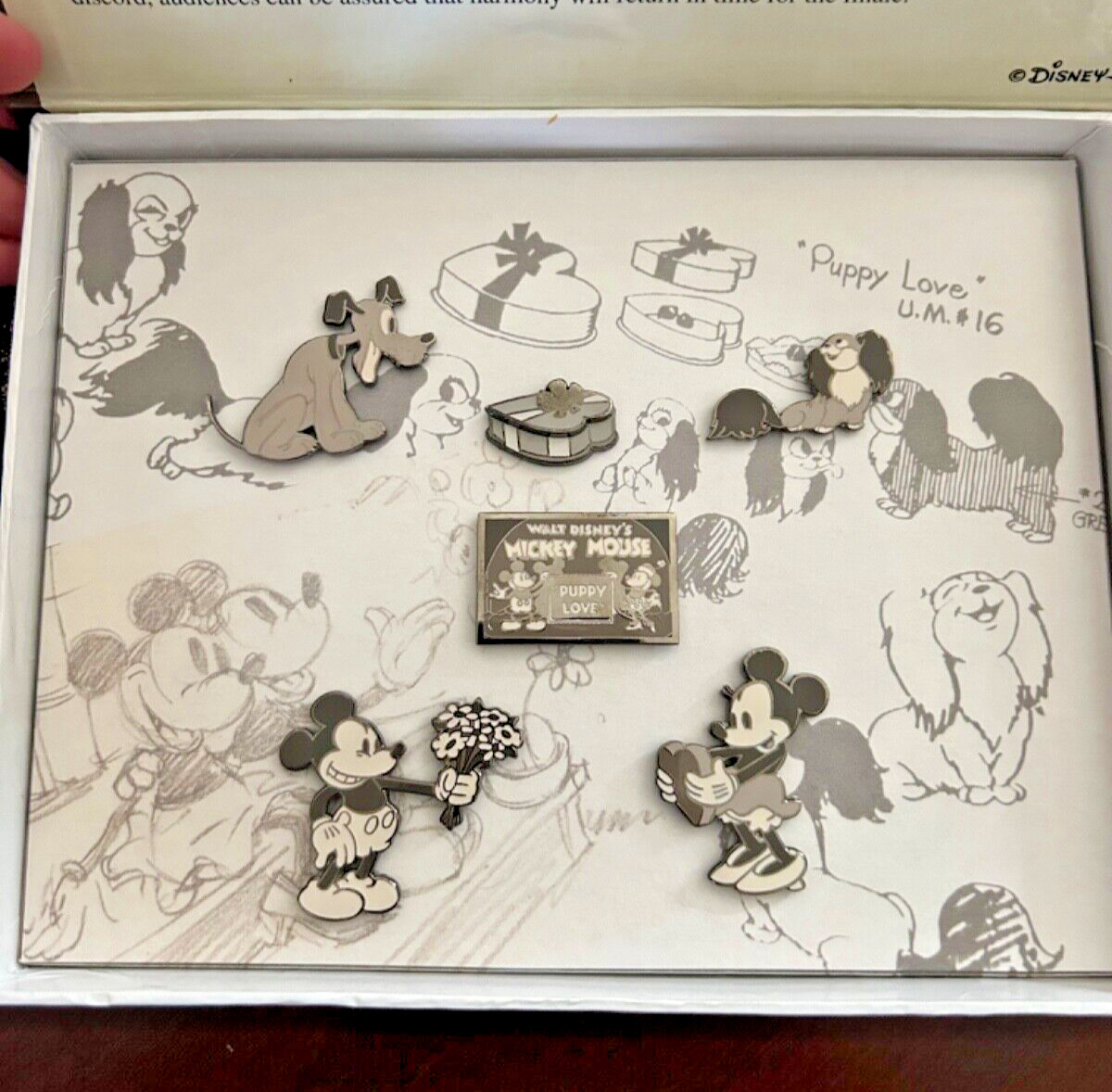 Disney Animated Short , Mickey And Minnie, Puppy Love, 6 Pin Set, LE 3000