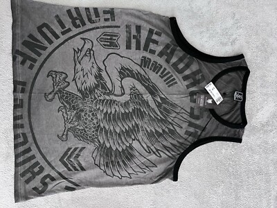 NWT HEADRUSH JERSEY SIZE SMALL DARK GRAY WRECKING CREW TANK TOP FAVOR BRAVE