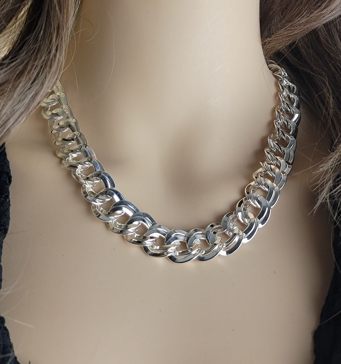 『Hollywood CHAIN BROWN×SILVER』 Gabriel & Co Sterling Silver Wheat Chain 24