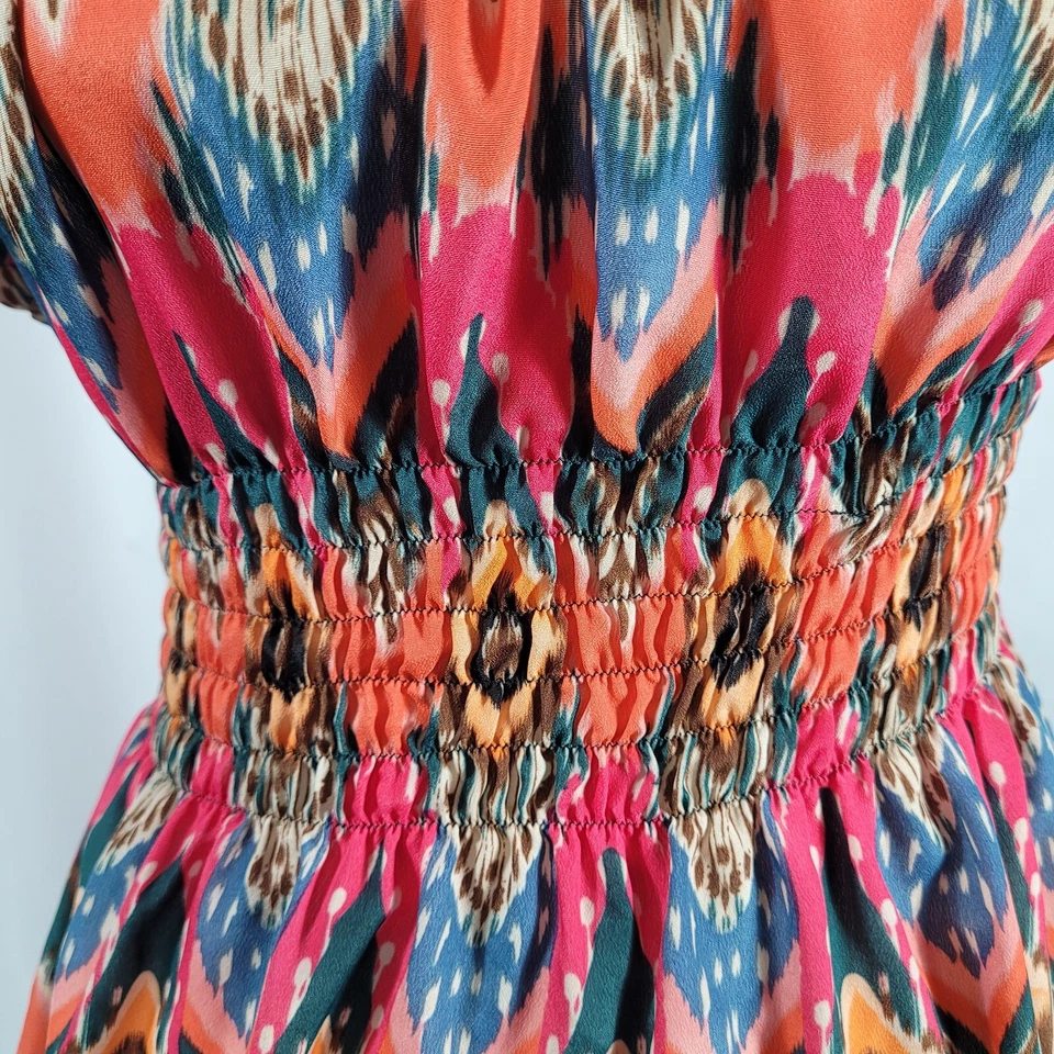 Vestido corto informal Studio M talla S informal para mujer Ikat multicolor Foto 3 de 4