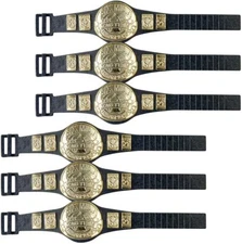 Set of 6 Six Man Tag Team Championship Belts For WWE & AEW Wrestling Figures