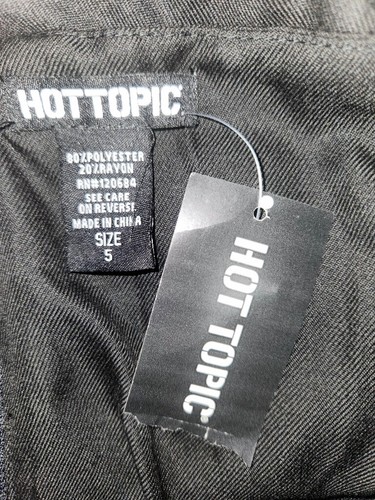 NWT Hot Topic 5 5x Black Midi Skirtall Overall Dress Plus Size Goth Vamp - Picture 4 of 21
