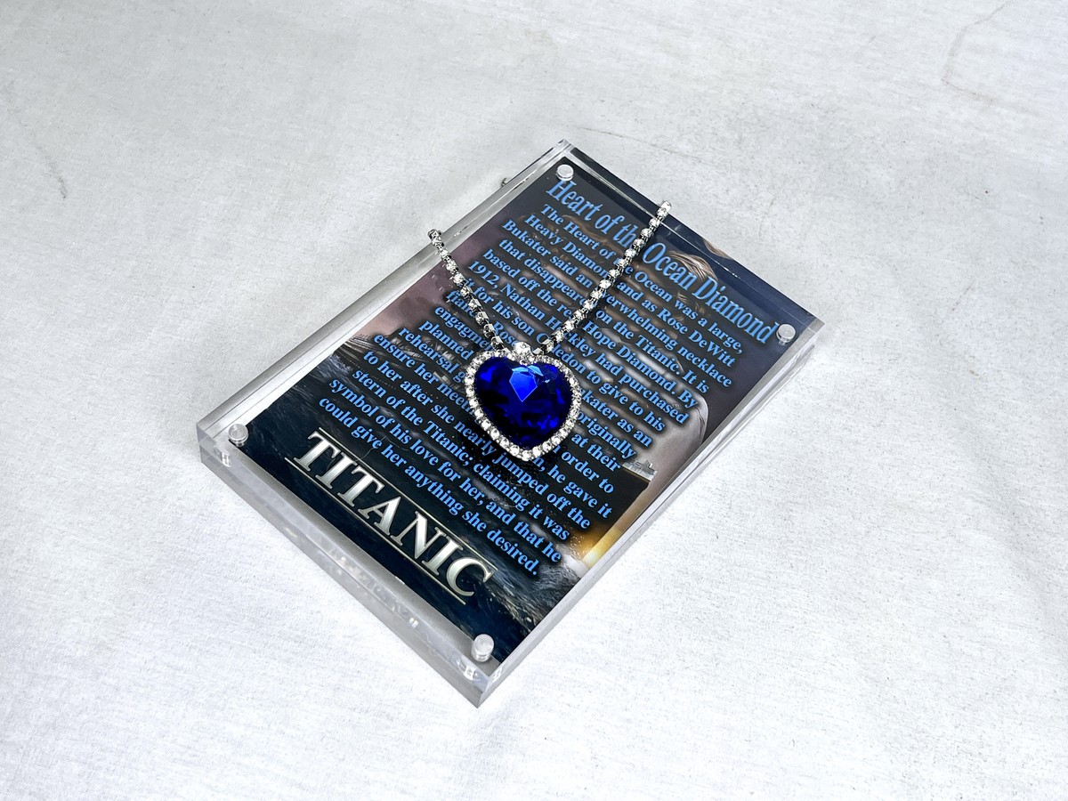 Titanic, Heart of the Ocean Necklace, Real Prop Replica, Display Plaque