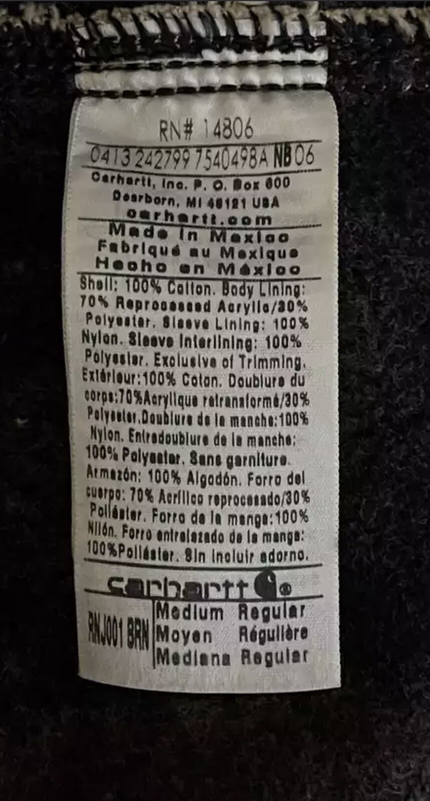 Carhartt Rnj001 Interstellar Crew Detroit Jacket Medium eBay