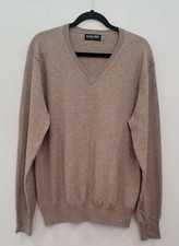 Kallspin NWOT Cashmere Wool Blend Relaxed Mens Pullover Sweater V-Neck Size L