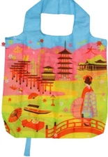 Japanese Famous place KyotoMaiko.Reusable Shopping Portable Foldable EcoTote Bag