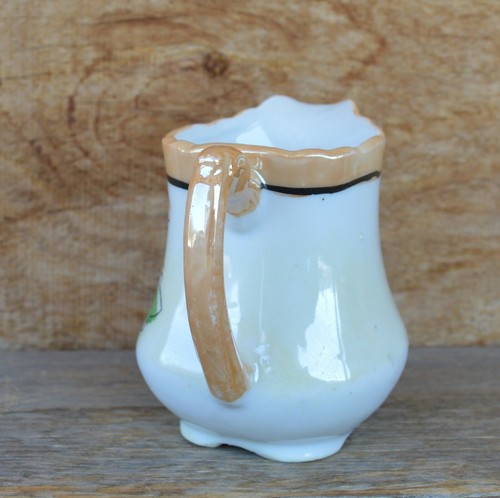 VTG 5oz Hand Painted Creamer w Handle Pink Flower Peach Lustreware Made Japan - Picture 8 of 12