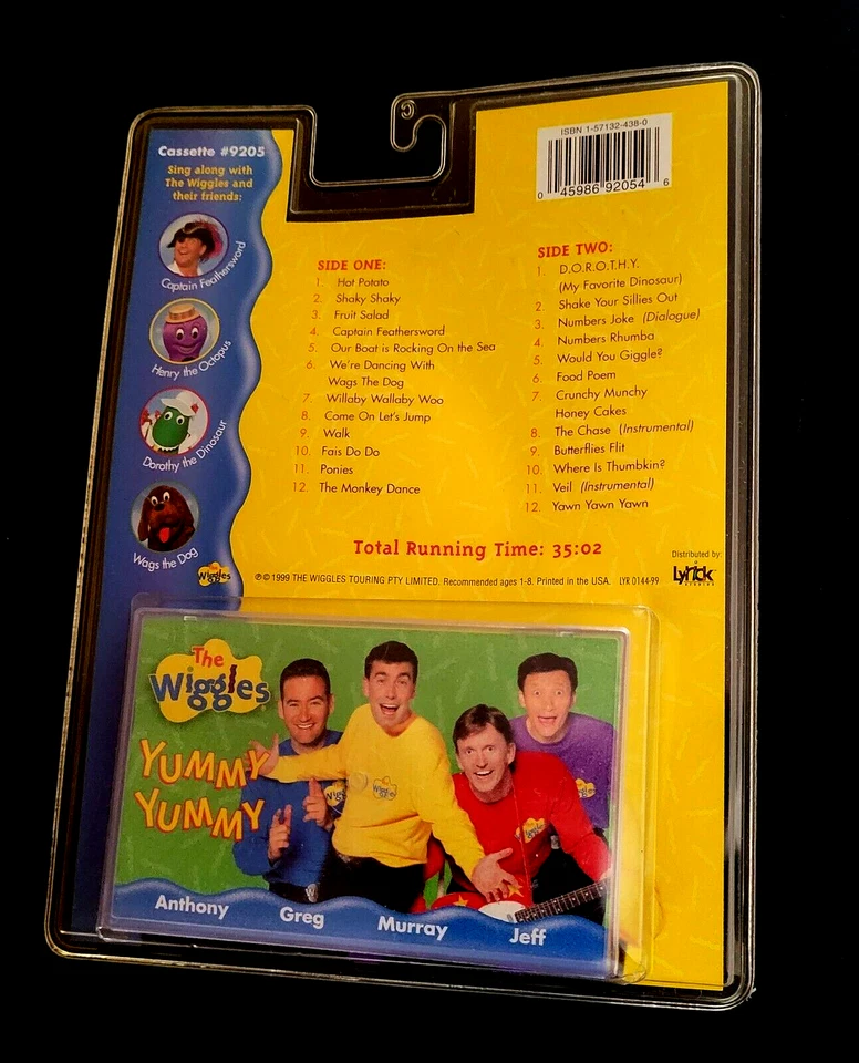 1999 The Wiggles YUMMY YUMMY Audio Cassette Tape TOURING PTY LIMITED 🎵 Rare!🎵 - Image 2 of 4