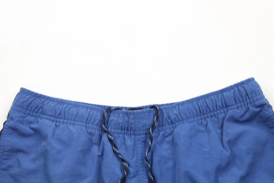 Pantalones Cortos De Colección Y2K 2002 Gap Para Hombres Medianos Deletreados Bloque Letra Rayas Forrados Azul Foto 2 de 4