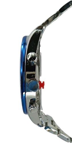 NY LONDON Silver Black Face Chronographs Dial Men Metal Strap Analog Quarts - Picture 7 of 10