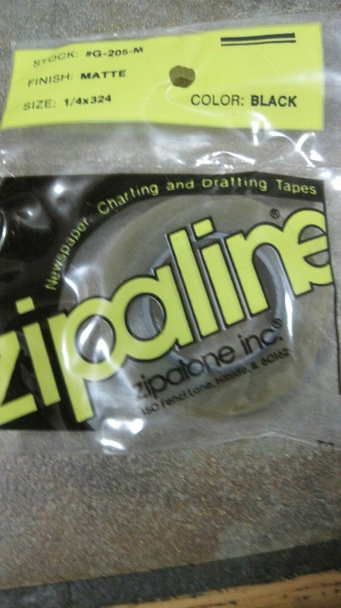 ZIPALINE ~ CHARTING/DRAFTING TAPE ~ BLK MATTE ~ 1/4 X 324 ~ #G-205