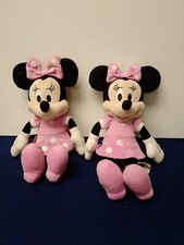 Stuffed Plush Minnie Mouse Pink 10 Inch Tall Set of 2