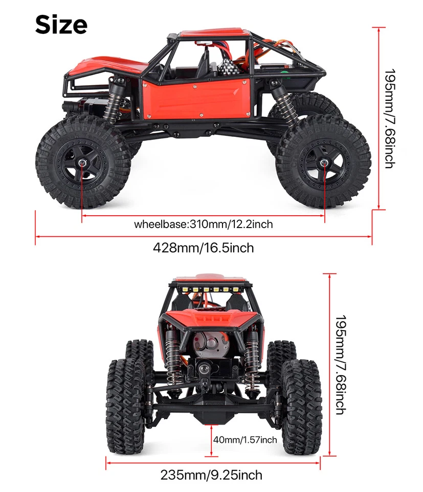 AX-8561 RC Car 4WD 1:18 Off Road Crawler 4 Wheel Drive Truck RTR Remote Control - Image 3 of 4
