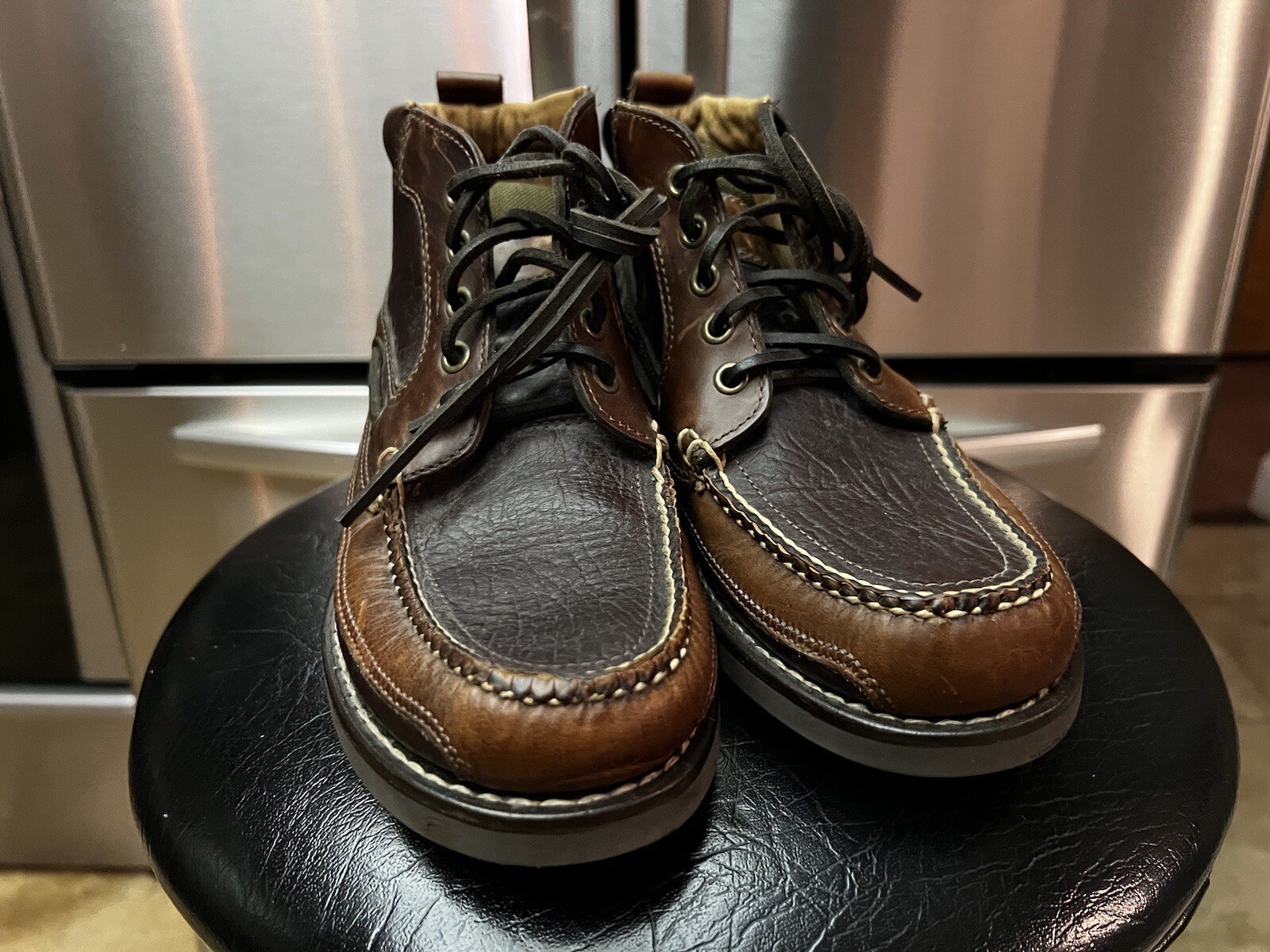 Vintage LL Bean Allagash Chukka Boots Bison Leather Hand Sewn Men’s 7 D