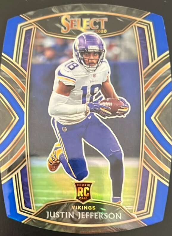 2020 Panini Select #261 Justin Jefferson Purple Prizm Die Cut