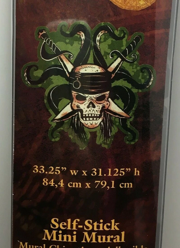 Juego de 2 Calaveras Autoadhesivas EXTRAÍBLES Piratas del Caribe 32"x 30" Disney ¡¡NUEVAS!!! Foto 4 de 4