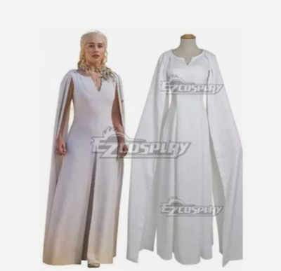 Game Of Thrones Daenerys Targaryen White Dress Cosplay Costume | eBay