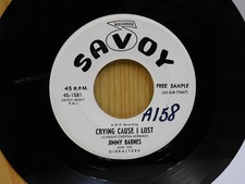 Jimmy Barnes w vocal group doowop 45 Crying Cause I Lost on Savoy