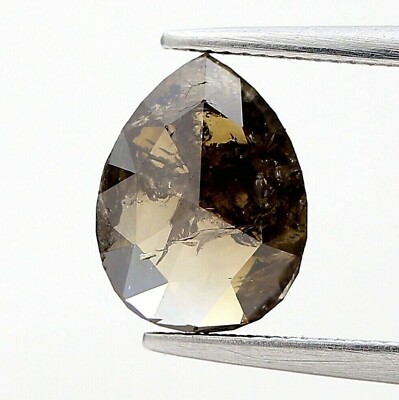 Birne Schnitt Gräulich Braune Farbe 1.47tcw 8.8 MM Rose Diamant Natürlicher
