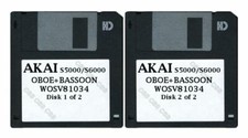 Akai S5000 / S6000 Set of Two Floppy Disks OBOE BASSOON WOSV81034