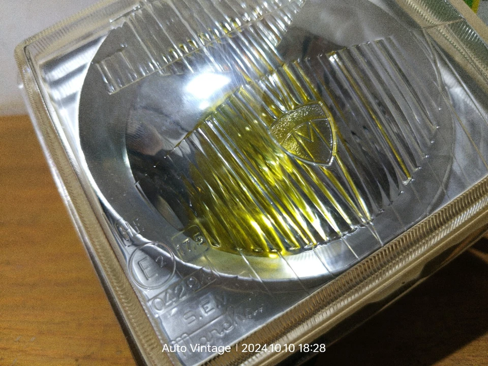 Peugeot 604 New Marchel Headlights Pair Original + Yellow Lenses Made In France - Image 4 of 4