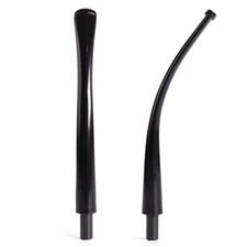 2x Long Bent Stem Replacement For Churchwarden Tobacco Pipe Acrylic Mouthpiece