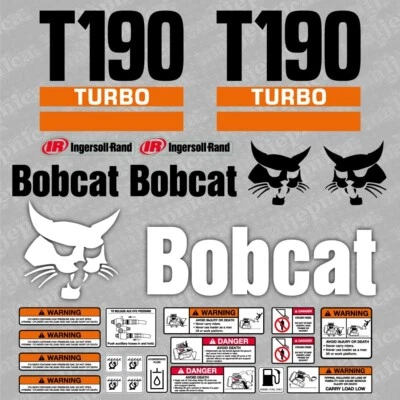 Bobcat T190 Turbo Lader Aftermarket Aufkleber / Ersatzaufkleber Set - Bild 1 von 3