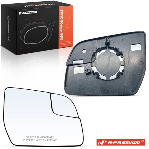 A-Premium Passenger Mirror Glass w/Manual Adjust & Spotter Glass for Ford Ranger