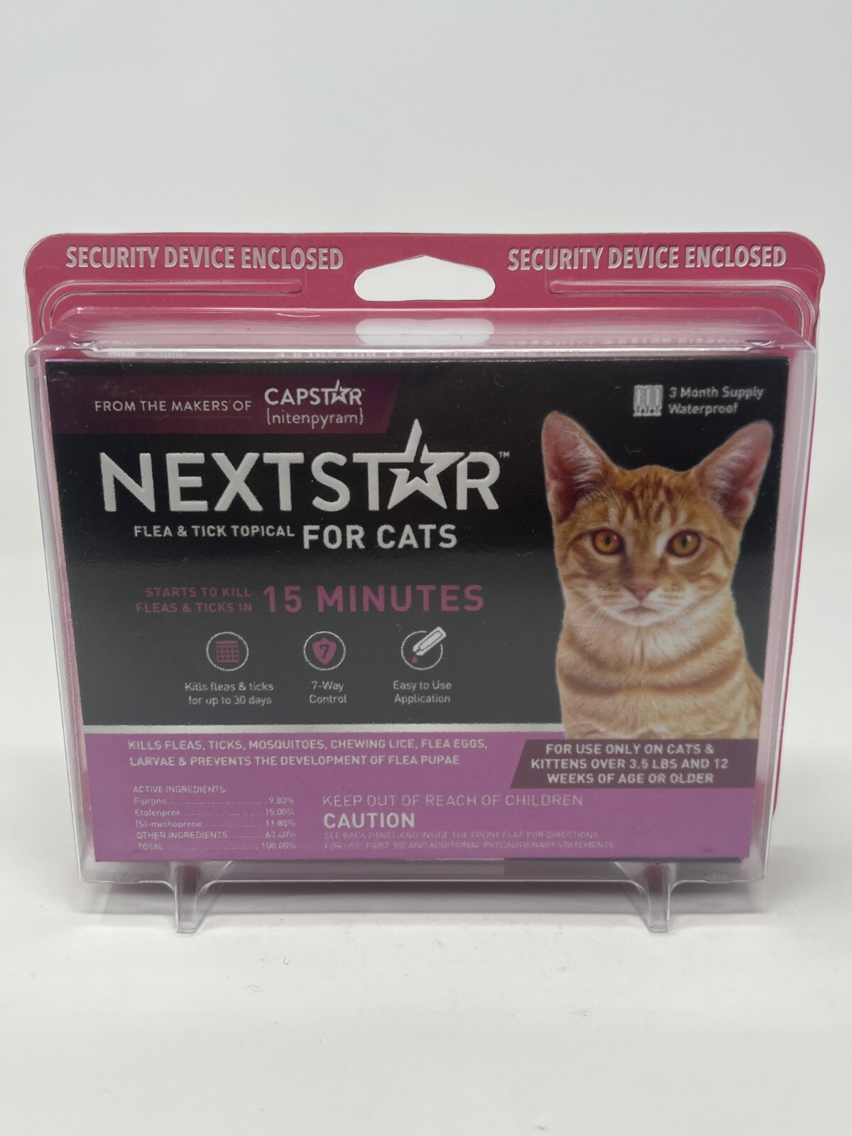 Nexstar Flea & Tick Topical for Cats over 3.5 lbs Fast Acting 3 Month