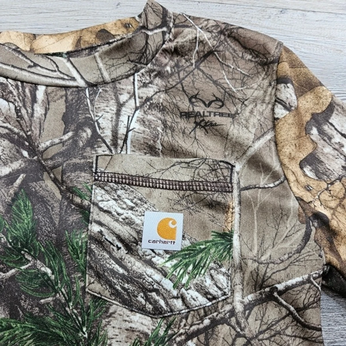 Carhartt x Realtree Kids Camo Long Sleeve Tech Hunting Shirt Size