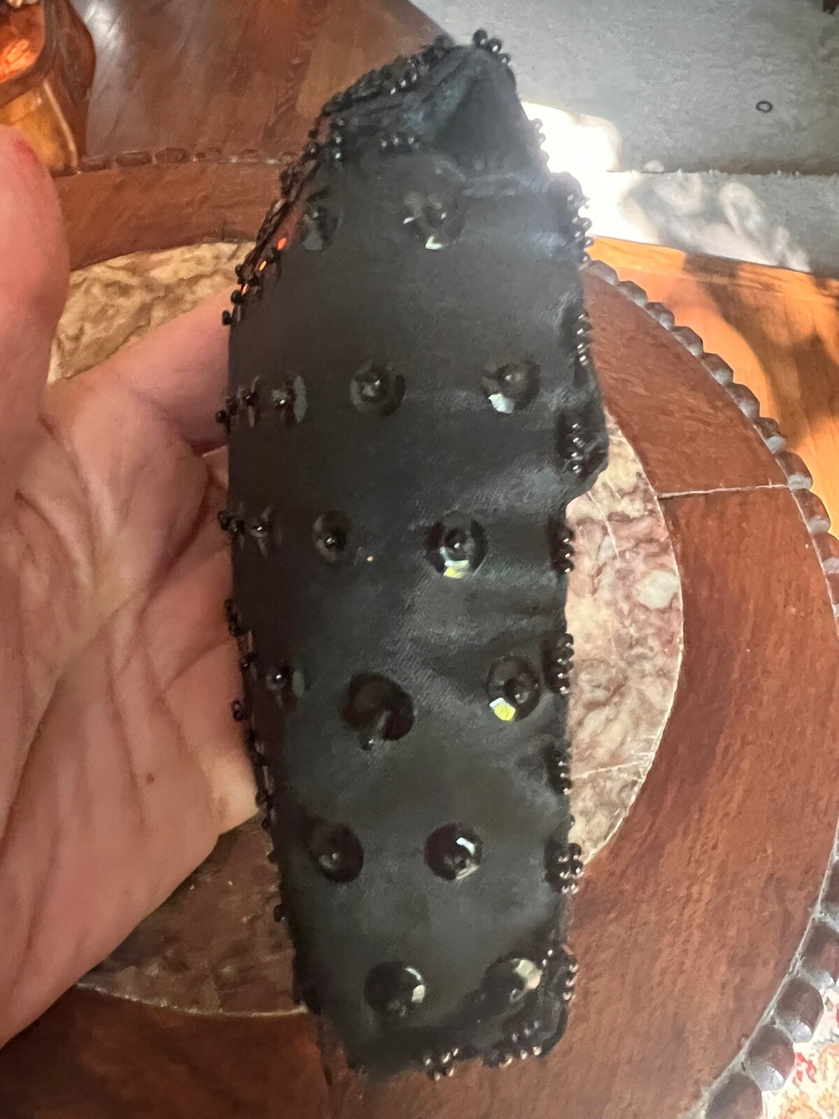 Cigarette case sequin beaded snap closure vintage… - image 7