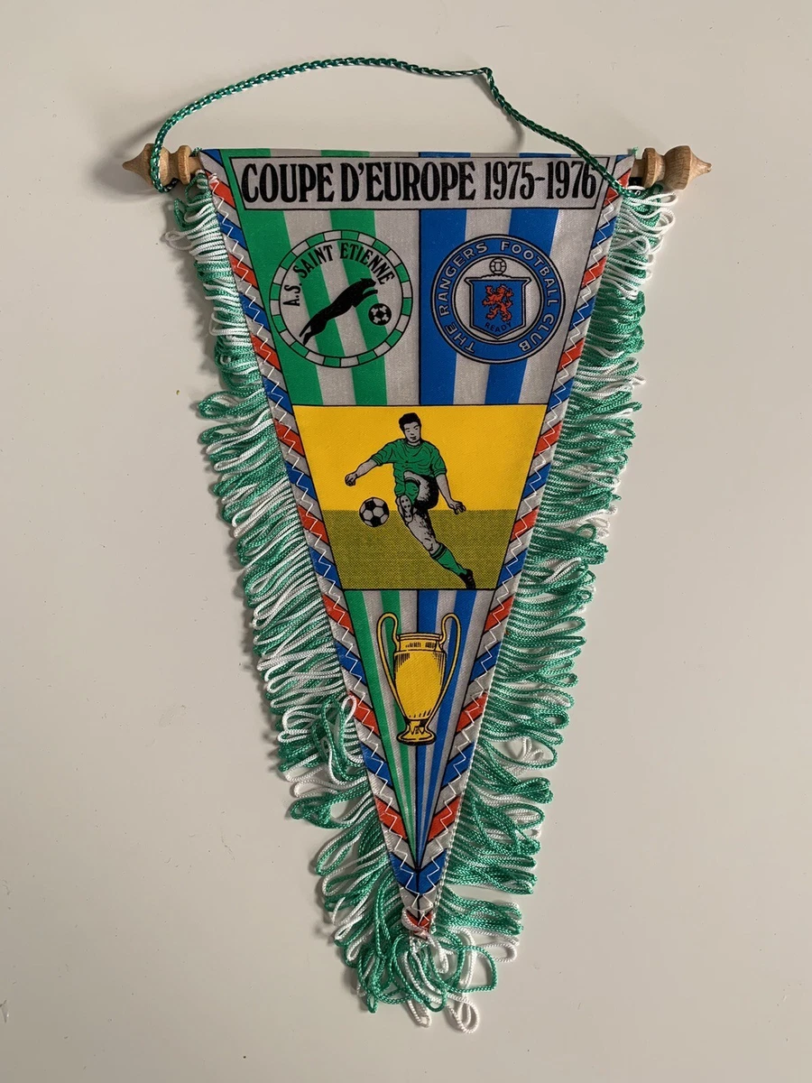 Rare FANION VINTAGE FOOT football ASSE ST Saint Etienne PALMARES