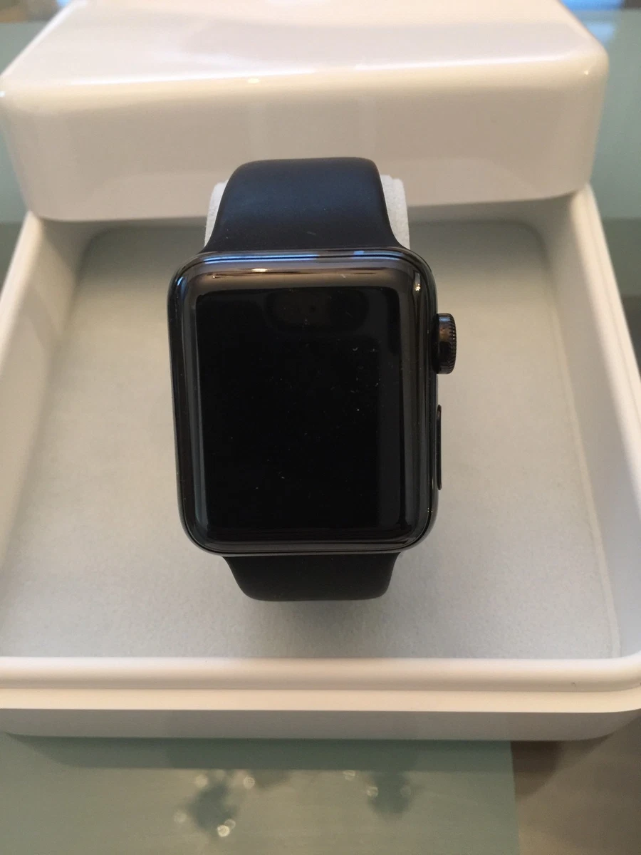 Apple Watch Series 2 38mm Space Black Stainless Steel Case Black Sport Band  IOS