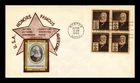 US COVER ALEXANDER G BELL FAMOUS AMERICANS FDC BLOCK PASTED ON CACHET UNSEALED