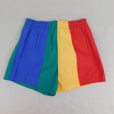 Vintage Deadstock MTO Sport Swim Trunk Shorts Boy's 6, Rainbow Color Block #9158