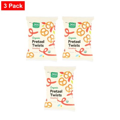 365 By WFM, Organic Unsalted Mini Pretzel Twists, 8 Ounce - 3 Pack