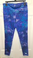 Champion DuoDry High-Rise Ankle Leggings Women  s M Abstract Blue Purple Yoga