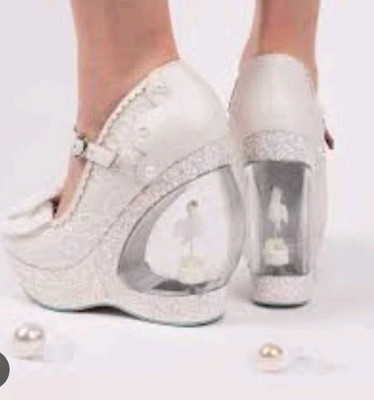 Irregular Choice “I Do” Wedding Snow Globe Wedge Shoes Uk6/39