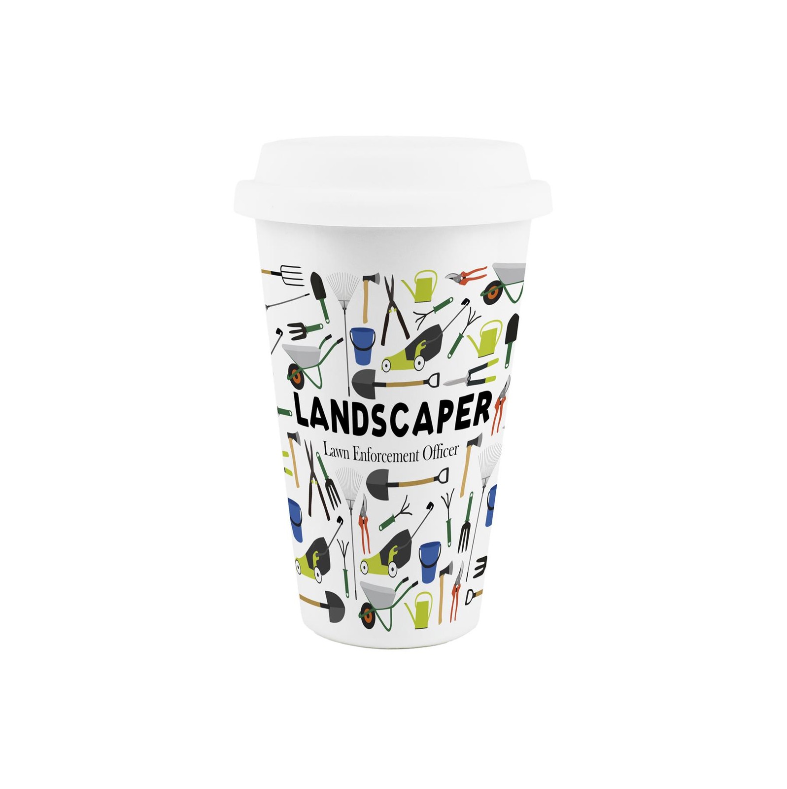 Landscaper Ceramic Travel Mug - Novelty Trades Reusable Drinks Cup Gift
