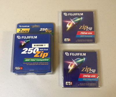 Lot of 4 Zip 250 Fujifilm 250MB Zip Disks NEW SEALED