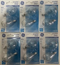 GE Crystal Clear 60w Decorative A15 Candelabra E12 Ceiling fan 12 Bulbs 42963
