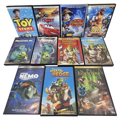 LOT of 11 Walt Disney Pixar & DreamWorks DVD Movies Animated Cartoon Family