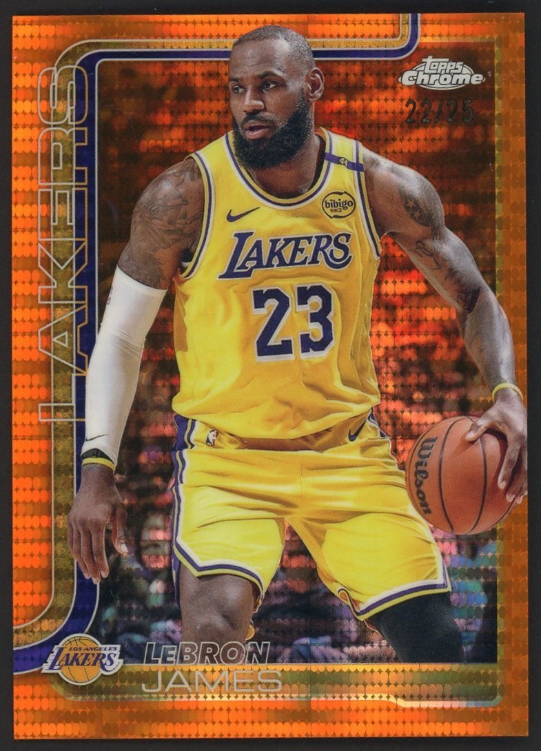 2025-26 Topps Chrome Orange Pulsar Refractor #127 LeBron James Lakers 22/25