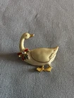 Vintage Gold Toned Costume Jewelry Goose Brooch Pin 1”