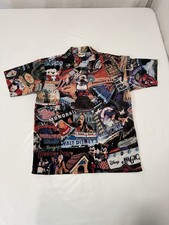 VTG 90  s WALT DISNEY WORLD Mickey Mouse Donald Duck Men  s Shirt All Over Graphic